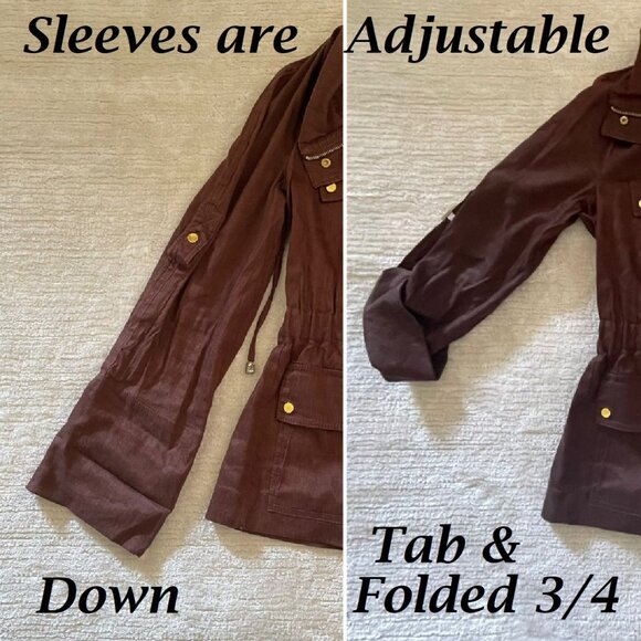 Cache Womens Brown Linen Blend Utility Jacket Sz S - Picture 13 of 14